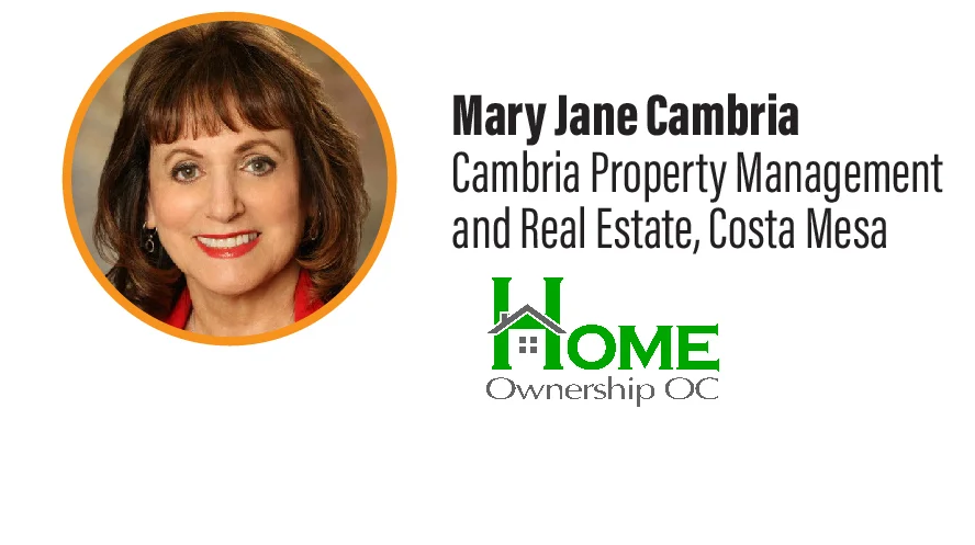 Mary Jane Cambria, Cambria Property Management and Real Estate, Costa Mesa